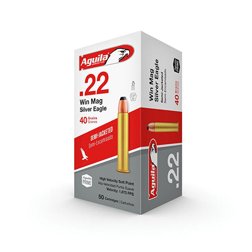 Aguila  .22 Winchester Magnum Rimfire Silver Eagle Ammunition 40 Grains JHP Per 50 - RTP Armor