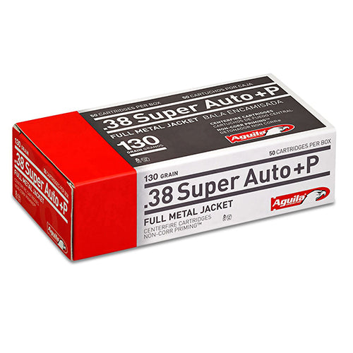 Aguila  .38 Super Auto +P 130 Grains Full Metal Jacket Per 50 - RTP Armor