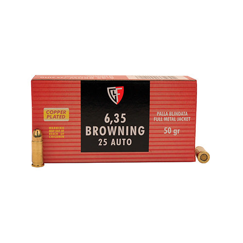 Fiocchi  .25 ACP Shooting Dynamics Ammunition 50 Grains Full Metal Jacket Per 50 - RTP Armor