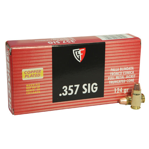 Fiocchi  .357 Sig Shooting Dynamics Ammunition 124gr Full Metal Jacket/TC Per 50 - RTP Armor