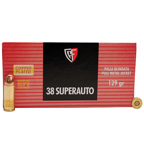 Fiocchi  .38 Super Shooting Dynamics Ammunition 129 Grains Full Metal Jacket Per 50 - RTP Armor