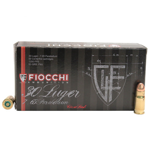 Fiocchi  .30 Luger Classic Ammunition 93 Grains Full Metal Jacket Per 50 - RTP Armor