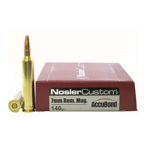 Nosler 7mm Remington Magnum Tropgy Grade Ammunition 140gr AccuBond Spitzer Per 20 - RTP Armor