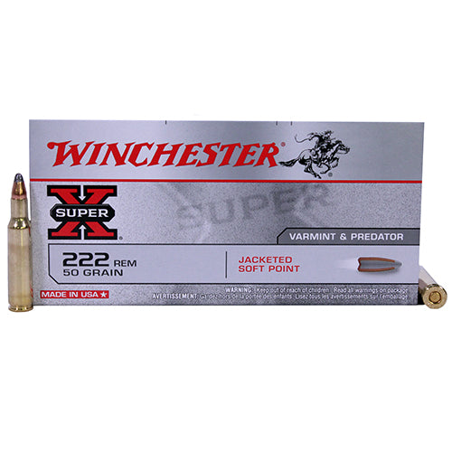 Winchester 222 Remington Super-X 50 Grains Pointed Soft Point Per 20 - RTP Armor