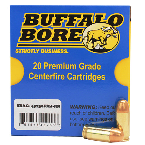 Buffalo Bore  45 ACP Low Flash 230 Grains Full Metal Jacket FMJ Round Nose RN (Per 20) - RTP Armor