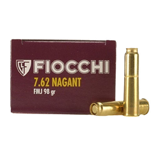 Fiocchi  7.62mm Russian Nagant Standard Ammunition 98 Grains Full Metal Jacket Per 50 - RTP Armor