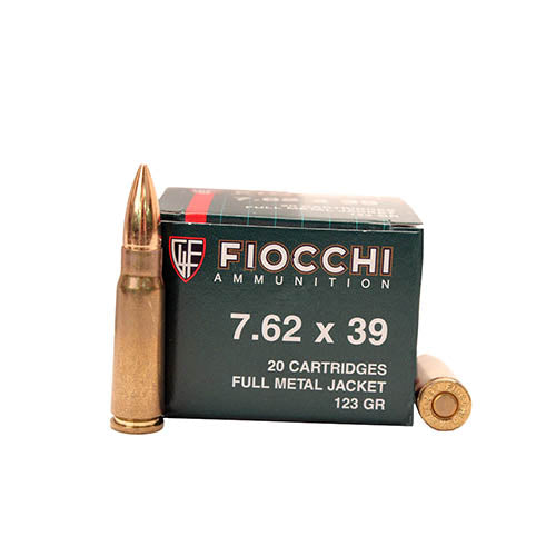 Fiocchi  7.62x39mm Shooting Dynamics Ammunition 124gr Full Metal Jacket Per 20 - RTP Armor
