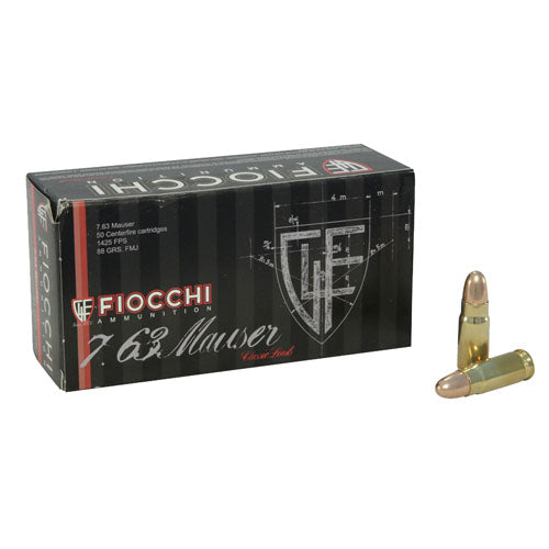 Fiocchi  7.63mm Standard Ammunition 88 Grains Full Metal Jacket Per 50 - RTP Armor