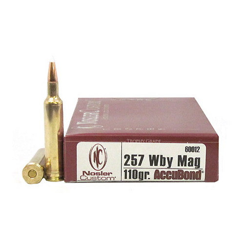 Nosler 257 Weatherby Magnum Trophy Grade Ammunition 110 Grains AccuBond Per 20 - RTP Armor