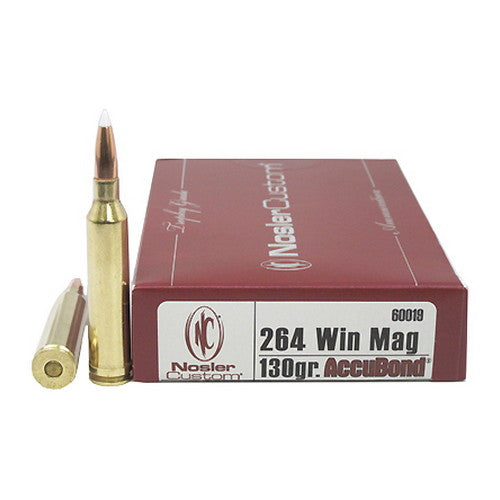 Nosler 264 Winchester Magnum Trophy Grade Ammunition 130 Grains AccuBond Per 20 - RTP Armor