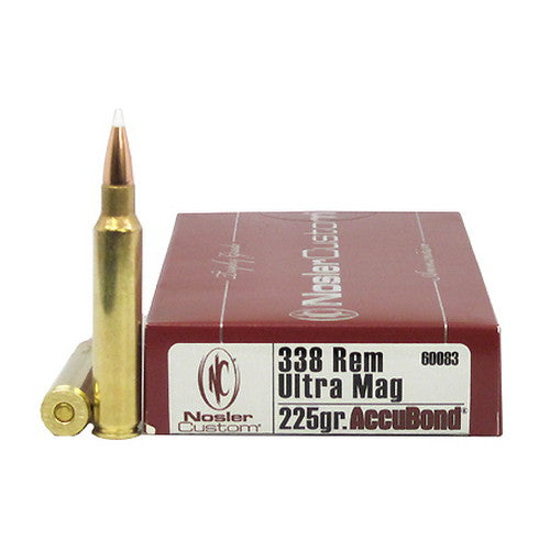 Nosler 338 Remington Ultra Magnum (RUM) Trophy Grade Ammunition 225 Grains Per 20 - RTP Armor