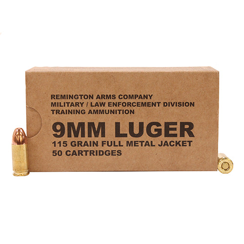 Remington 9mm Luger 115 Grains Full Metal Jacket Per 50 - RTP Armor