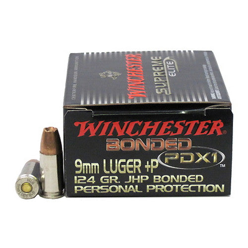 Winchester  9mm Luger +P PDX1 Defender 124 Grains Bonded Jacketed Hollow Point Per 20 - RTP Armor