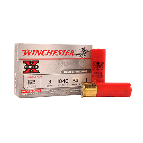 Winchester  Super X Mag Buckshot - 12 Gauge 3" 24 Pellets 1 Buck (Per 5) - RTP Armor